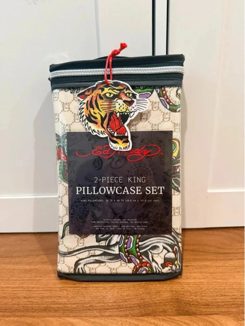 Ed Hardy King 2-Piece Pillowcase Set – Panther Tattoo